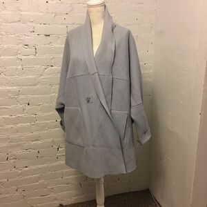 Oska boiled wool cocoon coat light blue size 2 us 10